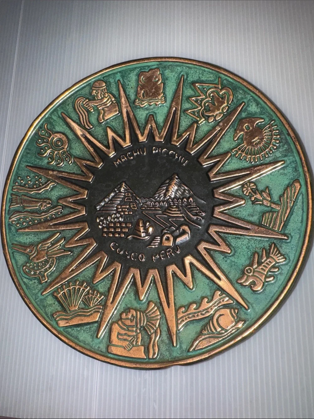 Machu Picchu Decorative Peruvian Copper Plate